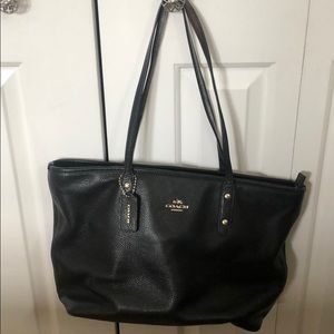 authentic coach black shoulder bag